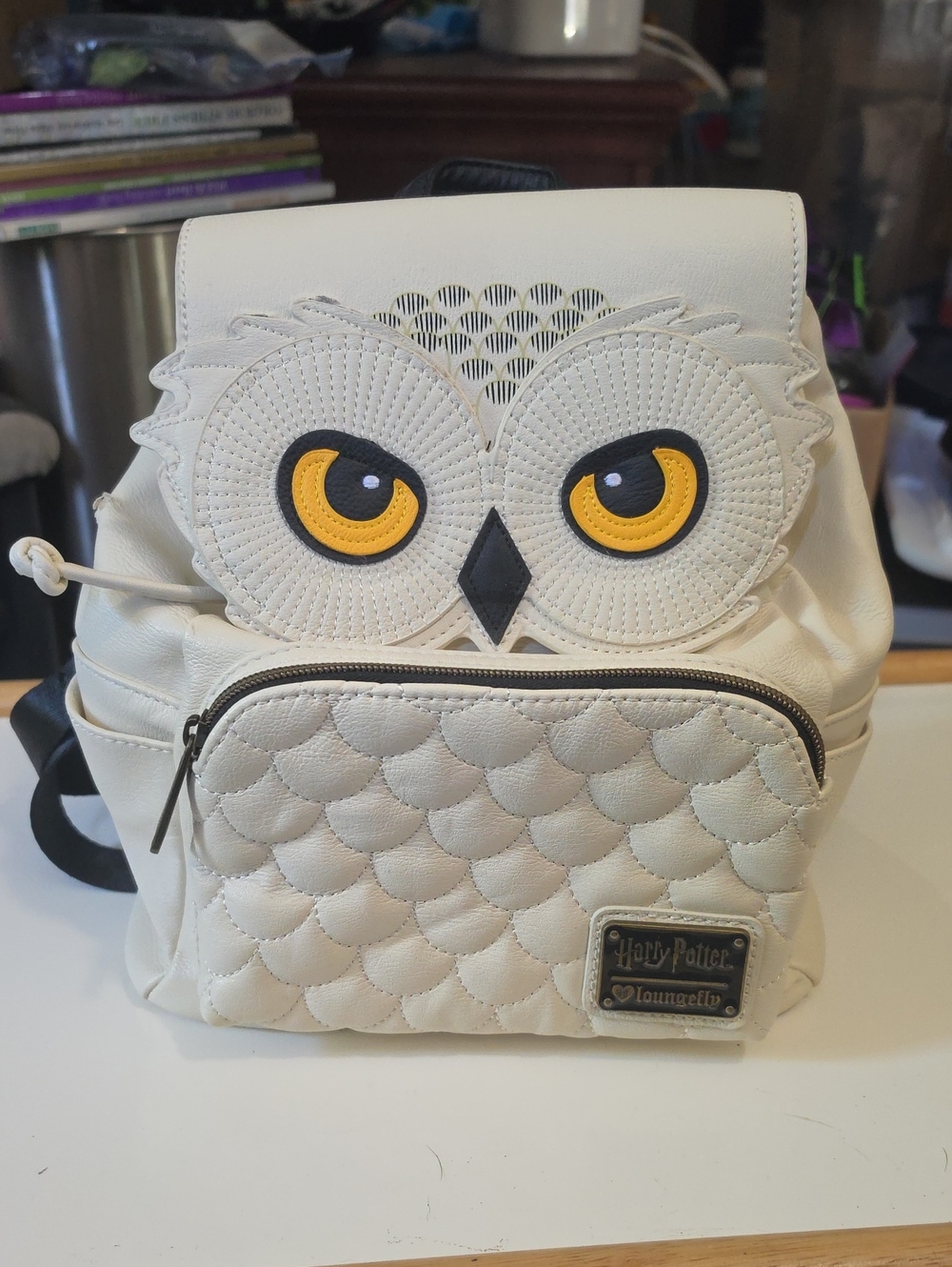 Loungefly Cream Owl Mini Backpack with Yellow Eye Accents